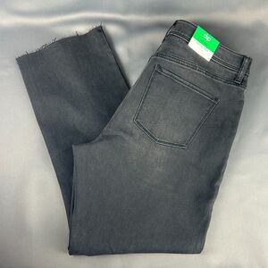 DIP Mid Rise Vintage Crop Black Raw Hem Jeans NWT Size 10
